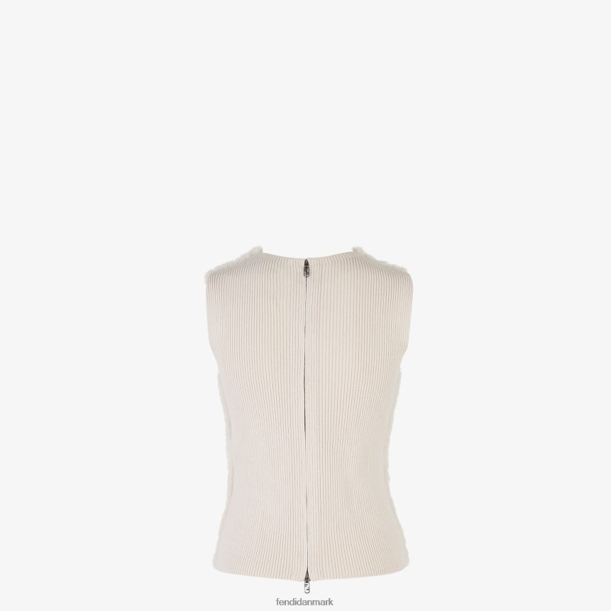 mink top Kvinder Fendi beklædning hvid A44V2D1164