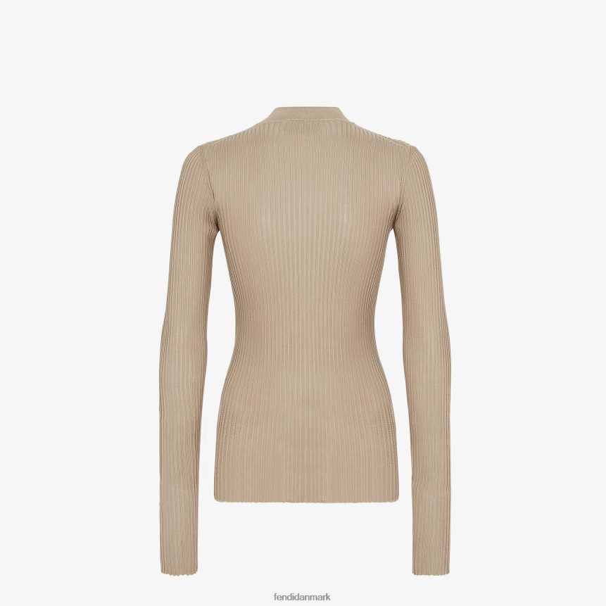 viskose og silke top Kvinder Fendi beklædning beige A44V2D954