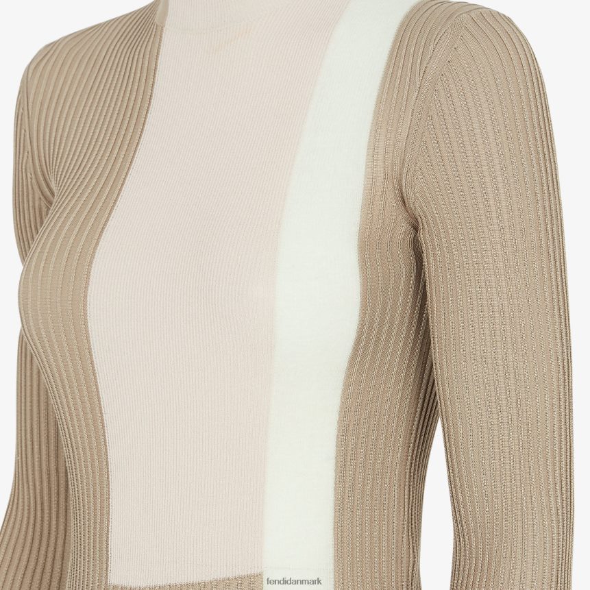 viskose og silke top Kvinder Fendi beklædning beige A44V2D954