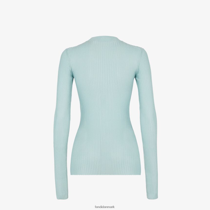 viskose og silke top Kvinder Fendi beklædning lyseblå A44V2D964