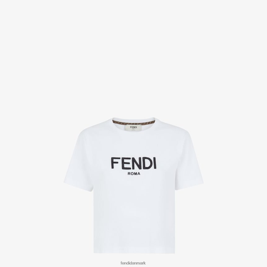 bomuld t-shirt Kvinder Fendi beklædning hvid A44V2D1112