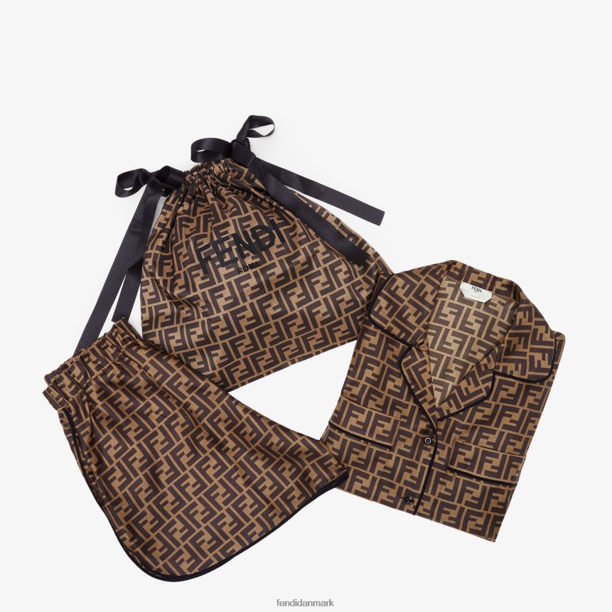 silke pyjamas Kvinder Fendi beklædning Brun A44V2D1063