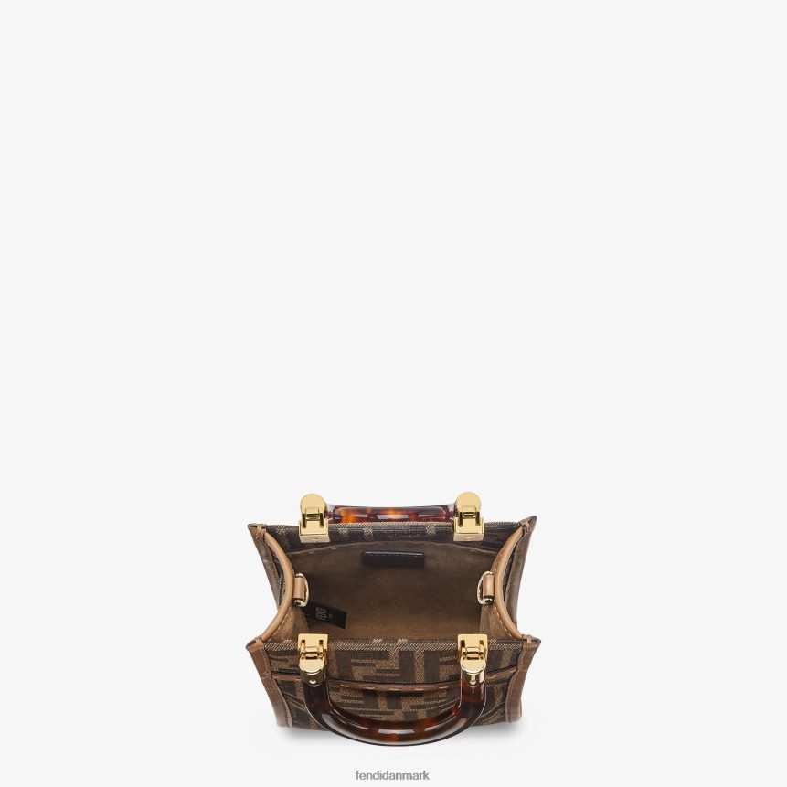 ff stof mini-taske Kvinder Fendi tilbehør Brun A44V2D824