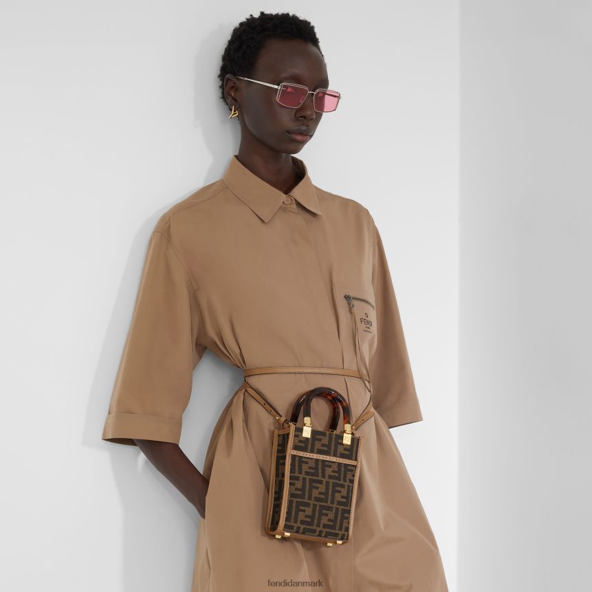 ff stof mini-taske Kvinder Fendi tilbehør Brun A44V2D824