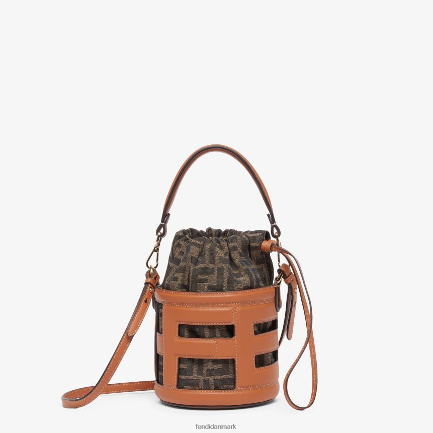 læder og ff stof mini-taske Kvinder Fendi tilbehør Brun A44V2D622