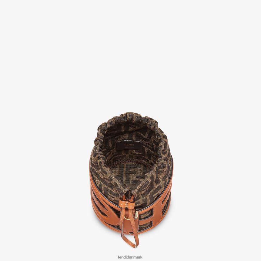 læder og ff stof mini-taske Kvinder Fendi tilbehør Brun A44V2D622