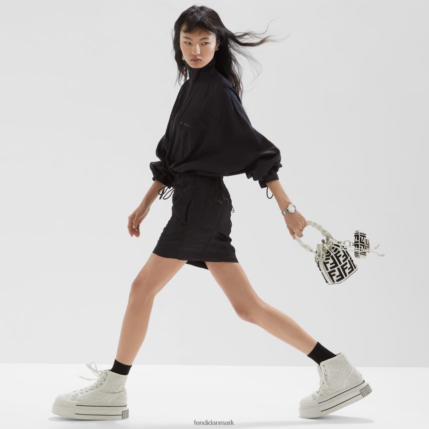 lærreds minitaske med ff broderi Kvinder Fendi tilbehør hvid A44V2D701