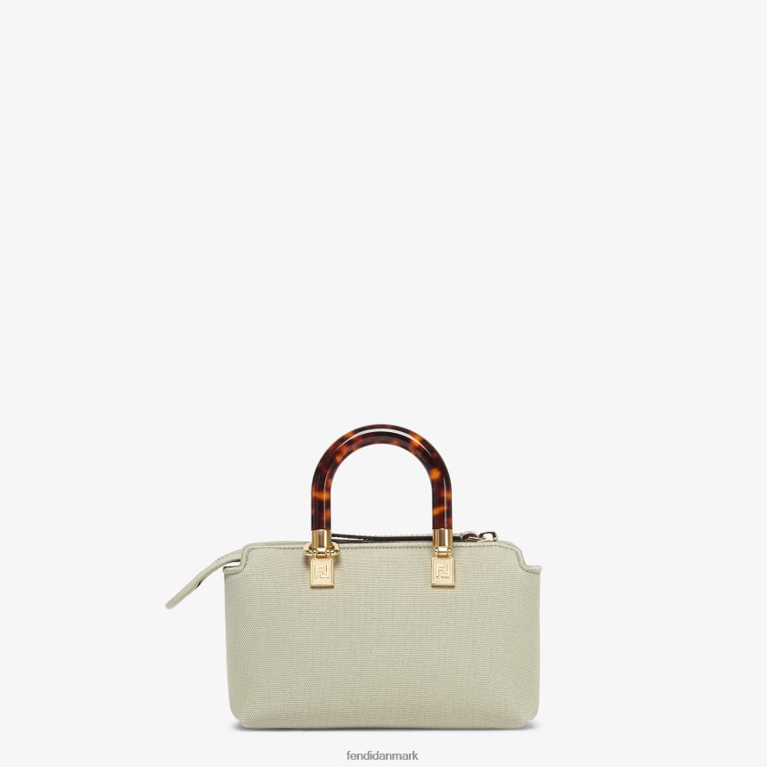 lille bostontaske i lærred med roma-broderi Kvinder Fendi tilbehør grøn A44V2D723