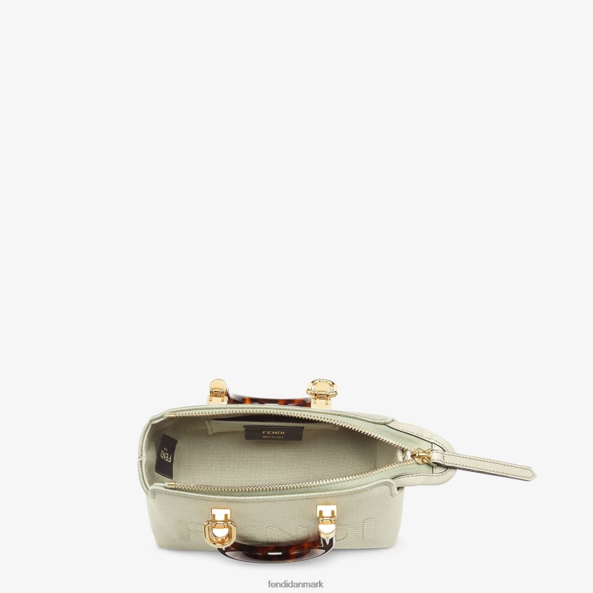 lille bostontaske i lærred med roma-broderi Kvinder Fendi tilbehør grøn A44V2D723