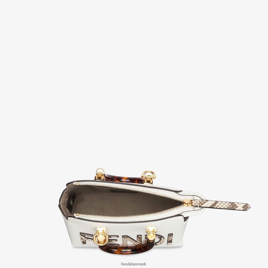 lille læder og elaphe boston taske Kvinder Fendi tilbehør hvid A44V2D820