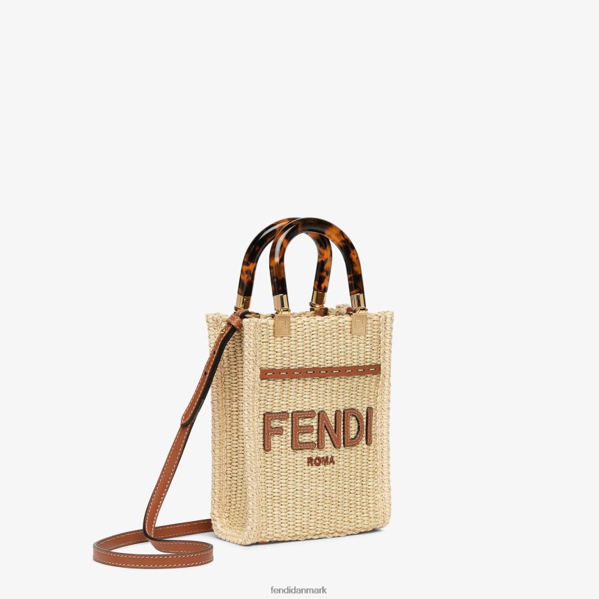 naturlig mini-taske i halm Kvinder Fendi tilbehør beige A44V2D641