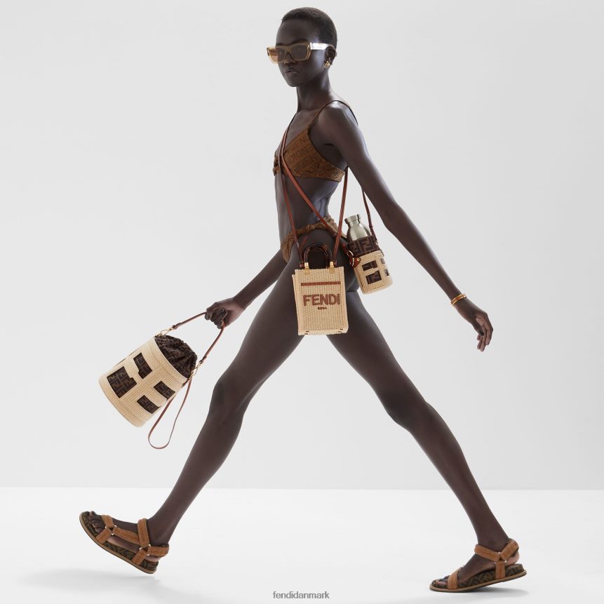 naturlig mini-taske i halm Kvinder Fendi tilbehør beige A44V2D641