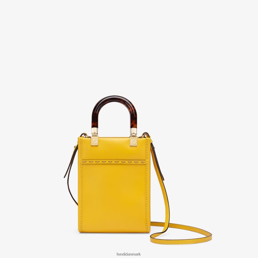 sunshine shopper mini-taske i læder Kvinder Fendi tilbehør gul A44V2D885