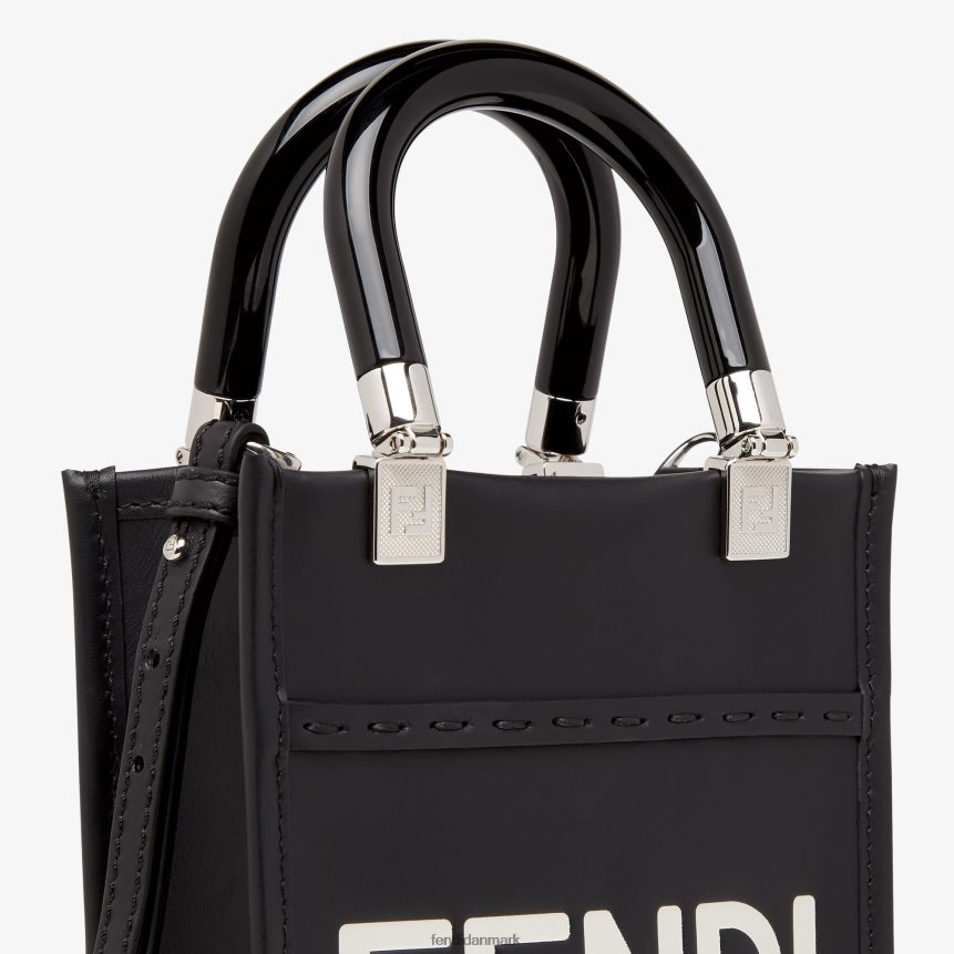 sunshine shopper mini-taske i læder Kvinder Fendi tilbehør sort A44V2D705