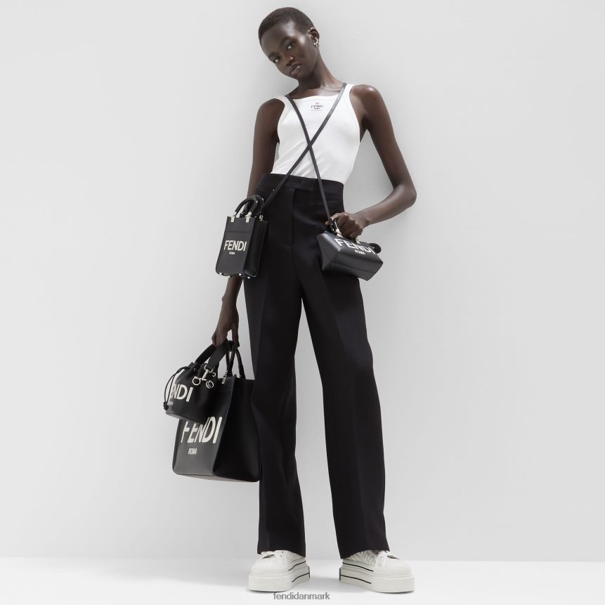 sunshine shopper mini-taske i læder Kvinder Fendi tilbehør sort A44V2D705