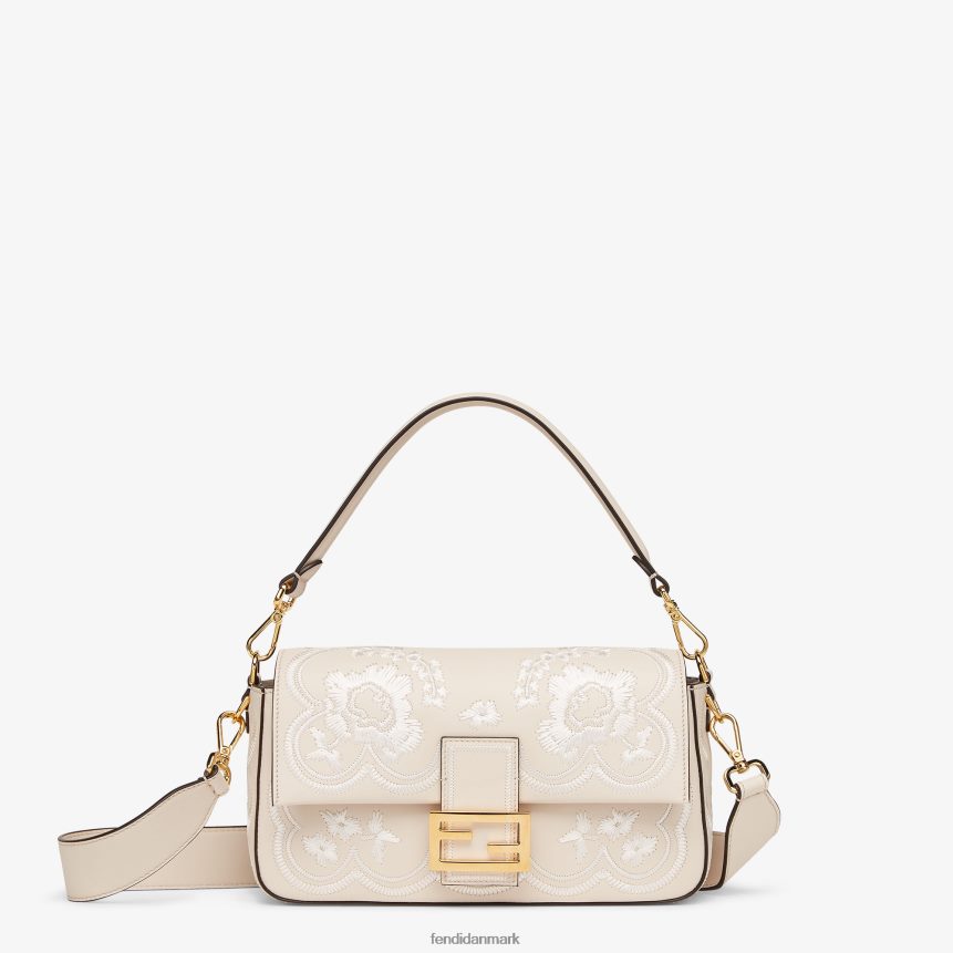 Camellia lædertaske med blomsterbroderi Kvinder Fendi tilbehør lyserød A44V2D653