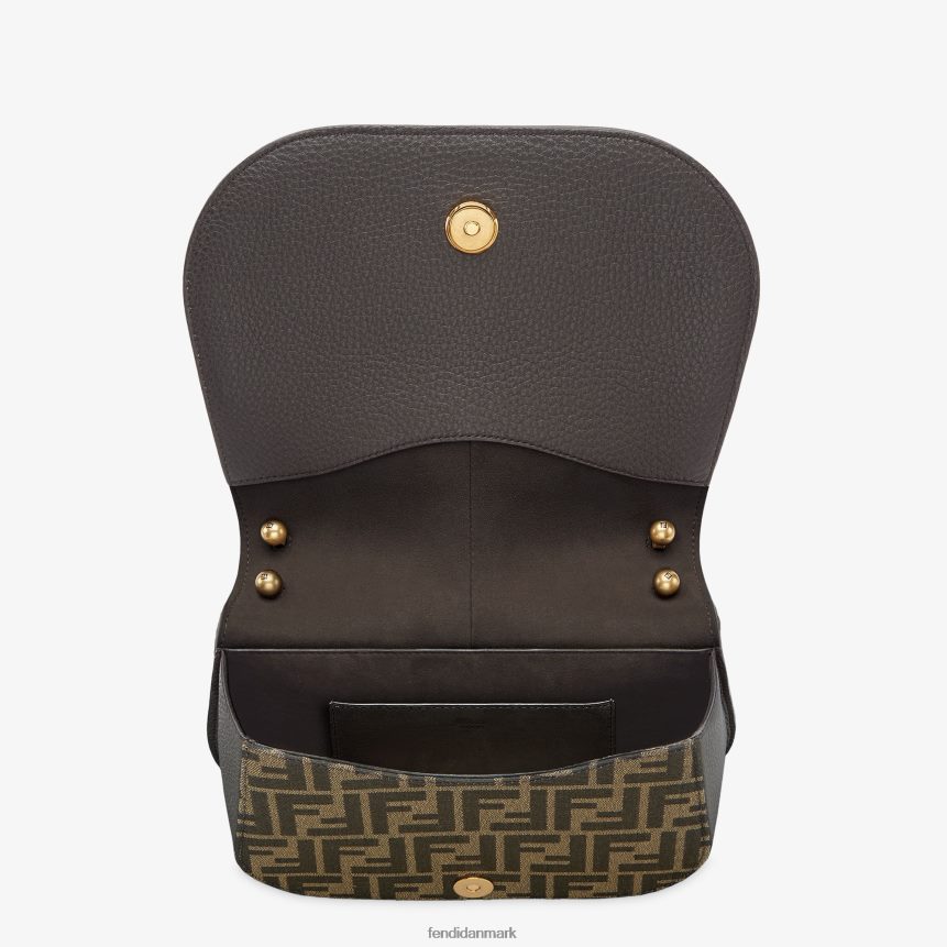ff jacquardstof og lædertaske Kvinder Fendi tilbehør Brun A44V2D515