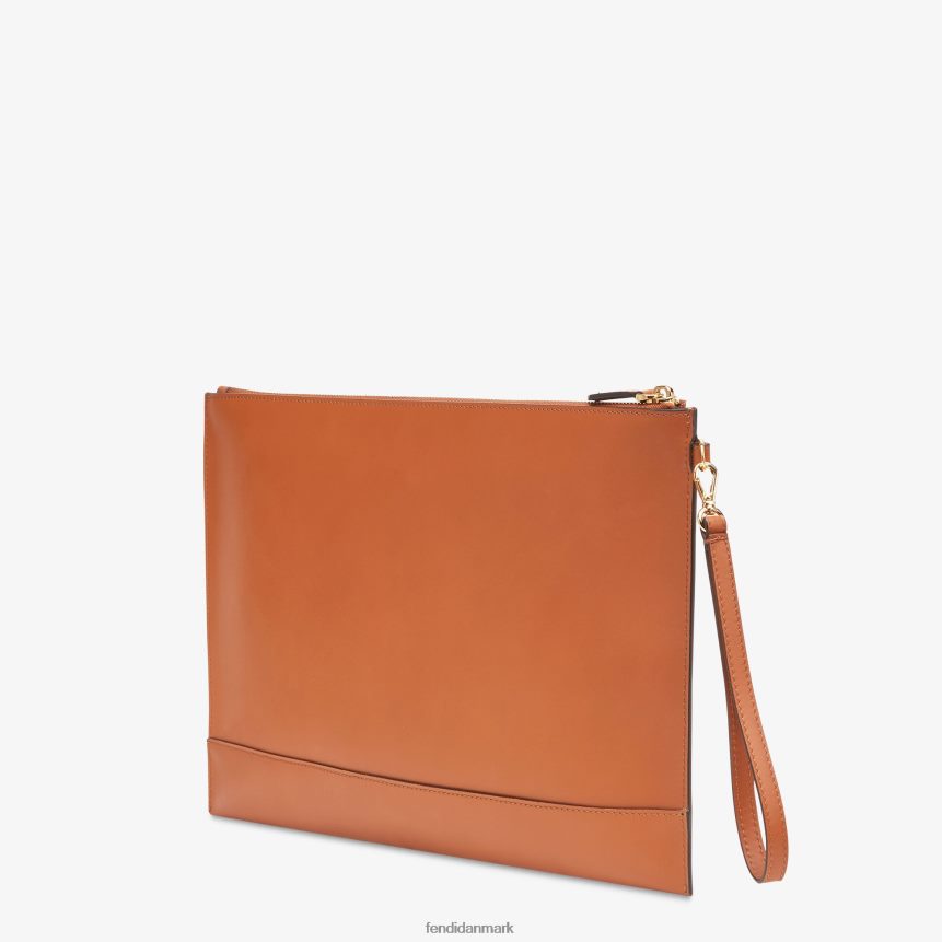 flad stor lædertaske Kvinder Fendi tilbehør Brun A44V2D1503