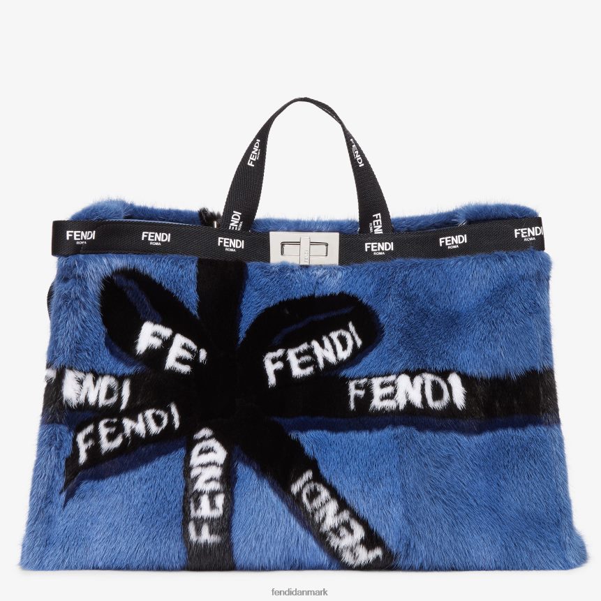 mink shopper med båndindlæg Kvinder Fendi tilbehør blå A44V2D774