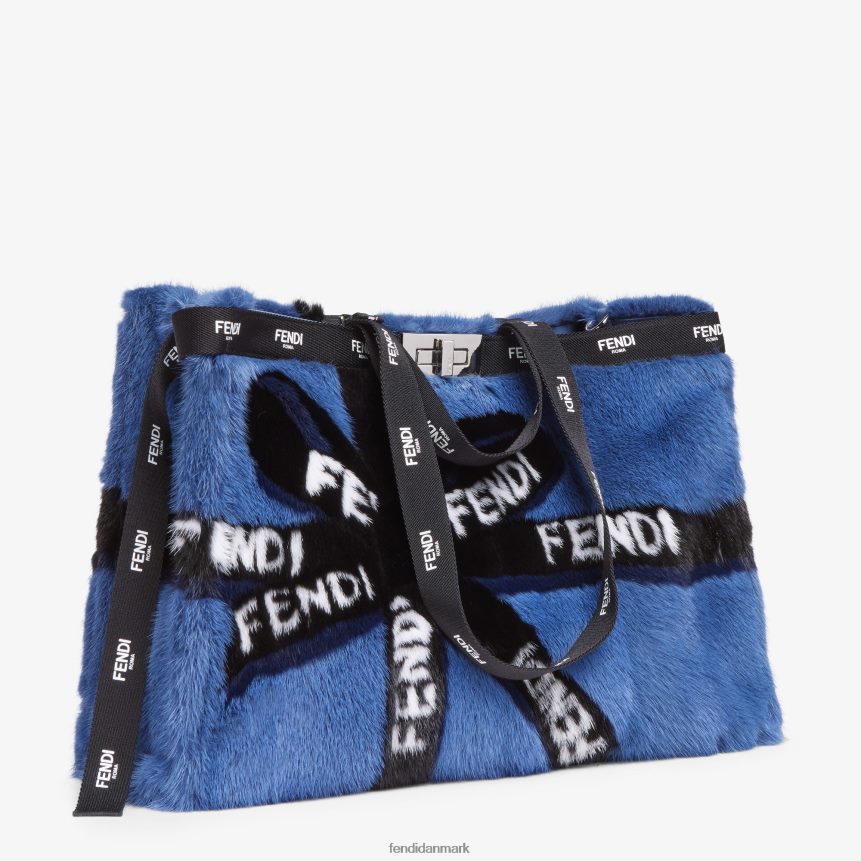 mink shopper med båndindlæg Kvinder Fendi tilbehør blå A44V2D774