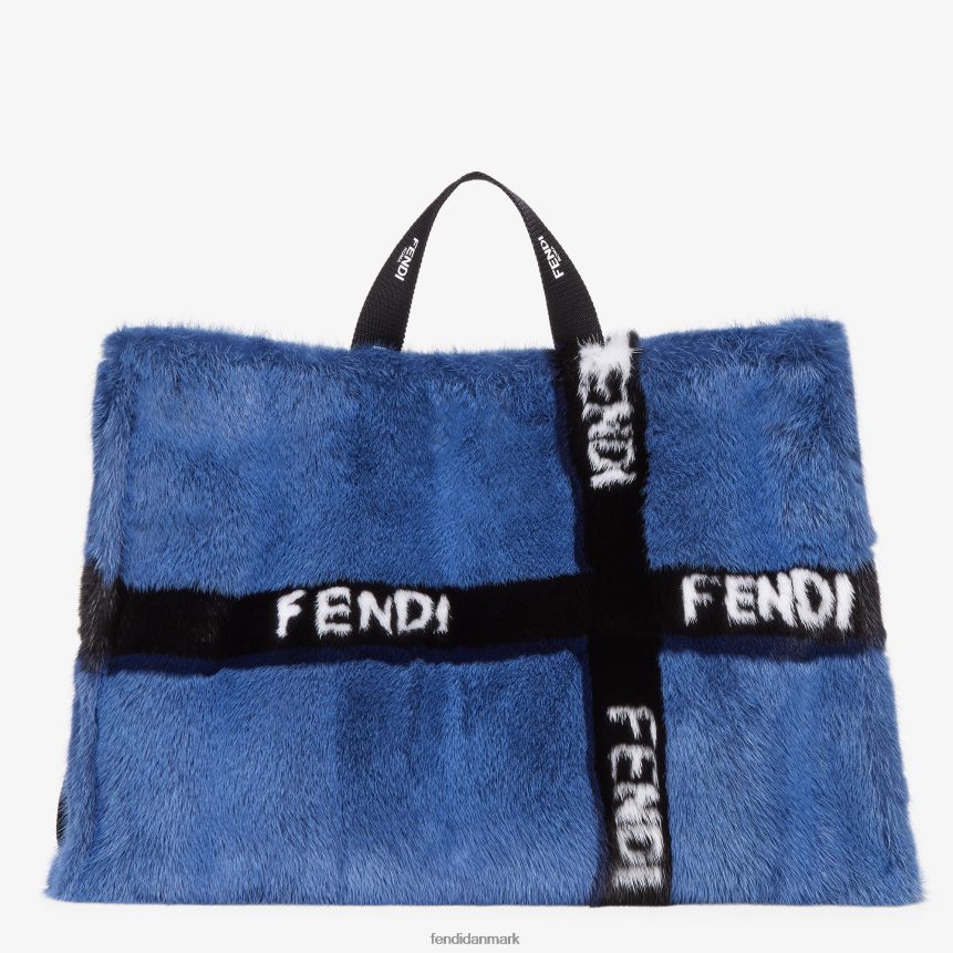 mink shopper med båndindlæg Kvinder Fendi tilbehør blå A44V2D774