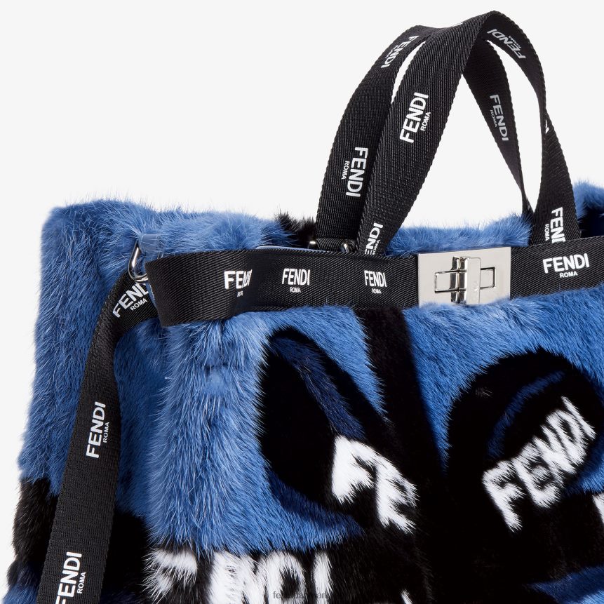 mink shopper med båndindlæg Kvinder Fendi tilbehør blå A44V2D774