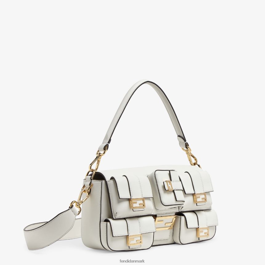 multipocket baguette lædertaske Kvinder Fendi tilbehør hvid A44V2D557