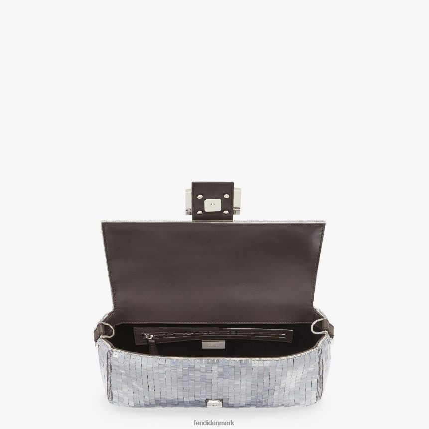 re-edition taske i aluminiumsfarvede pailletter Kvinder Fendi tilbehør sølv A44V2D795