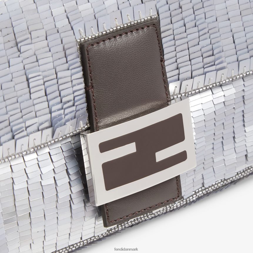 re-edition taske i aluminiumsfarvede pailletter Kvinder Fendi tilbehør sølv A44V2D795