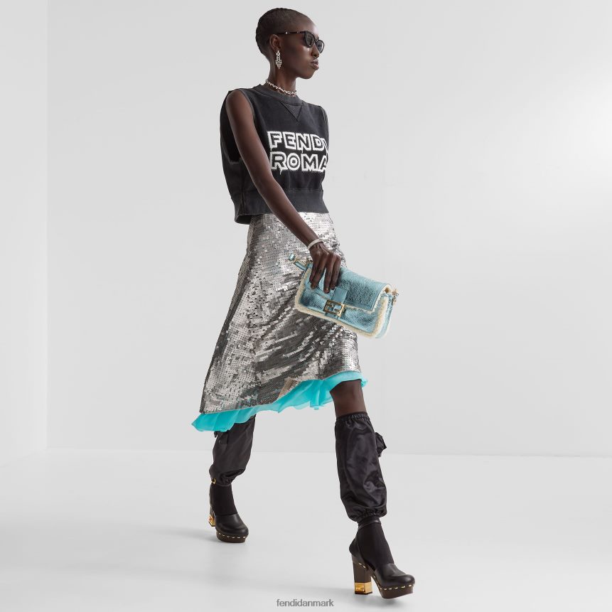 re-edition taske i halt fåreskind Kvinder Fendi tilbehør lyseblå A44V2D798