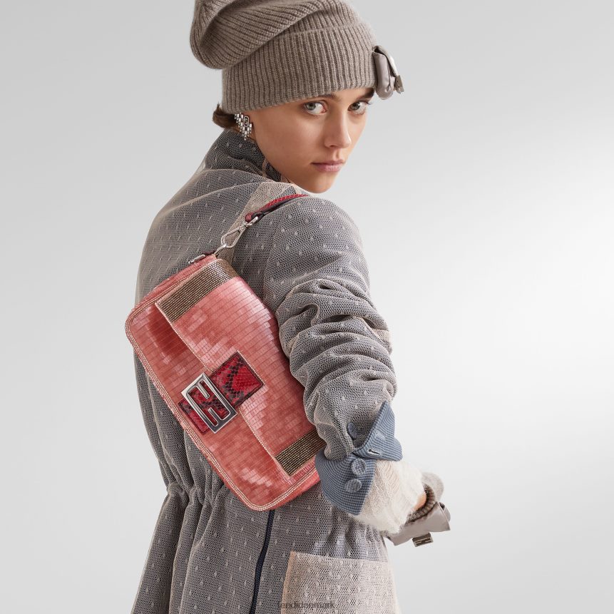 re-edition taske i pailletter Kvinder Fendi tilbehør lyserød A44V2D772