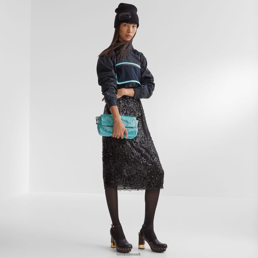 re-edition taske i sten og perler Kvinder Fendi tilbehør lyseblå A44V2D782