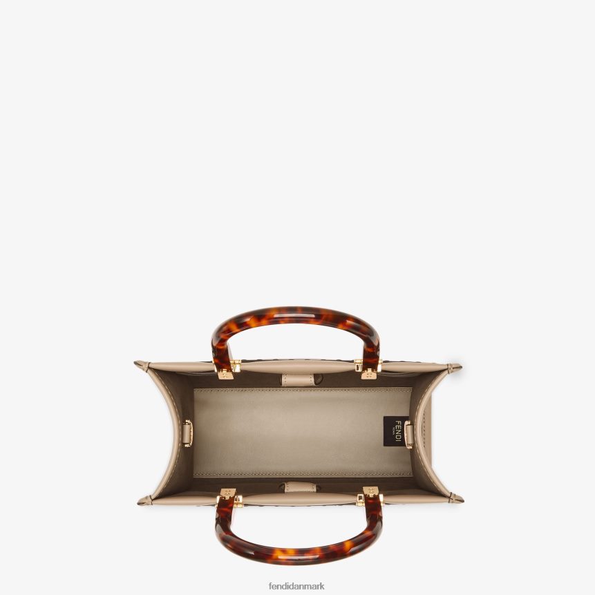 shoppertaske i duelæder med blomsterbroderi Kvinder Fendi tilbehør grå A44V2D656