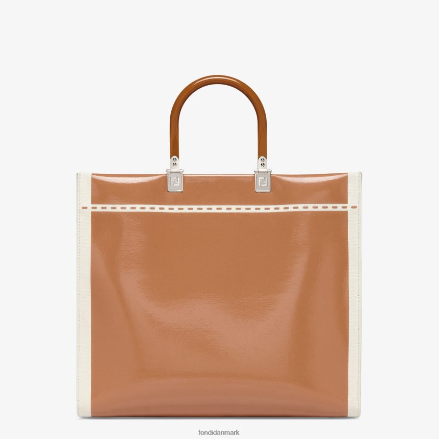 shoppertaske i lærred og lak Kvinder Fendi tilbehør Brun A44V2D742