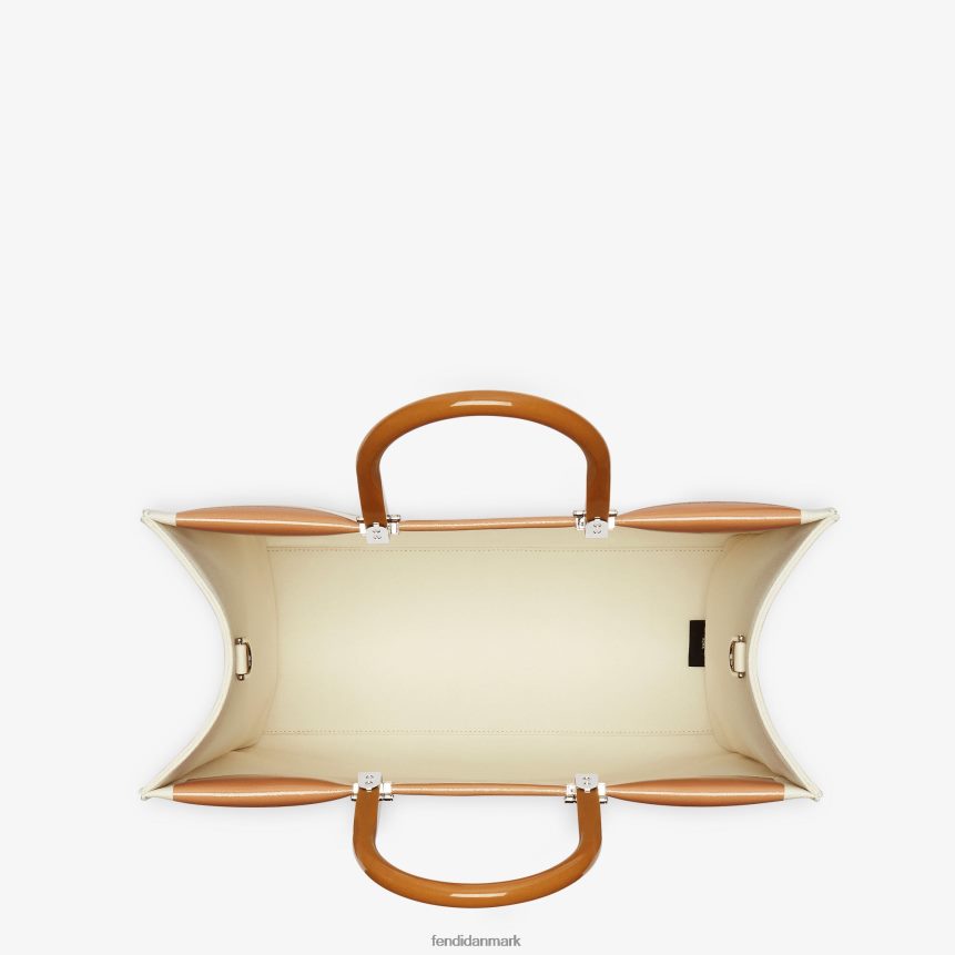 shoppertaske i lærred og lak Kvinder Fendi tilbehør Brun A44V2D742