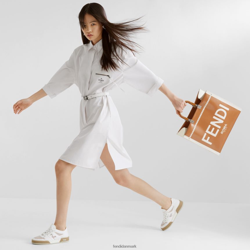 shoppertaske i lærred og lak Kvinder Fendi tilbehør Brun A44V2D742