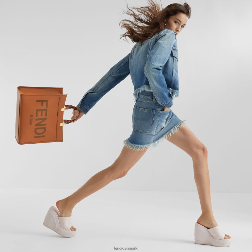 sunshine medium læder shopper Kvinder Fendi tilbehør Brun A44V2D523