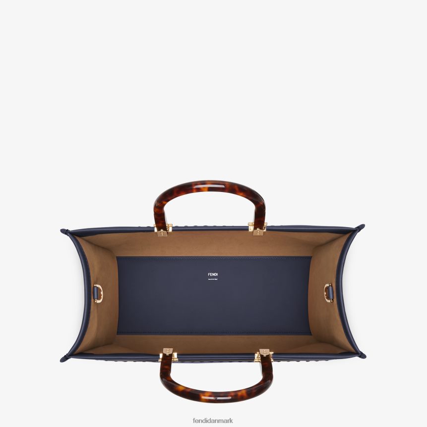 sunshine medium læder shopper Kvinder Fendi tilbehør blå A44V2D869