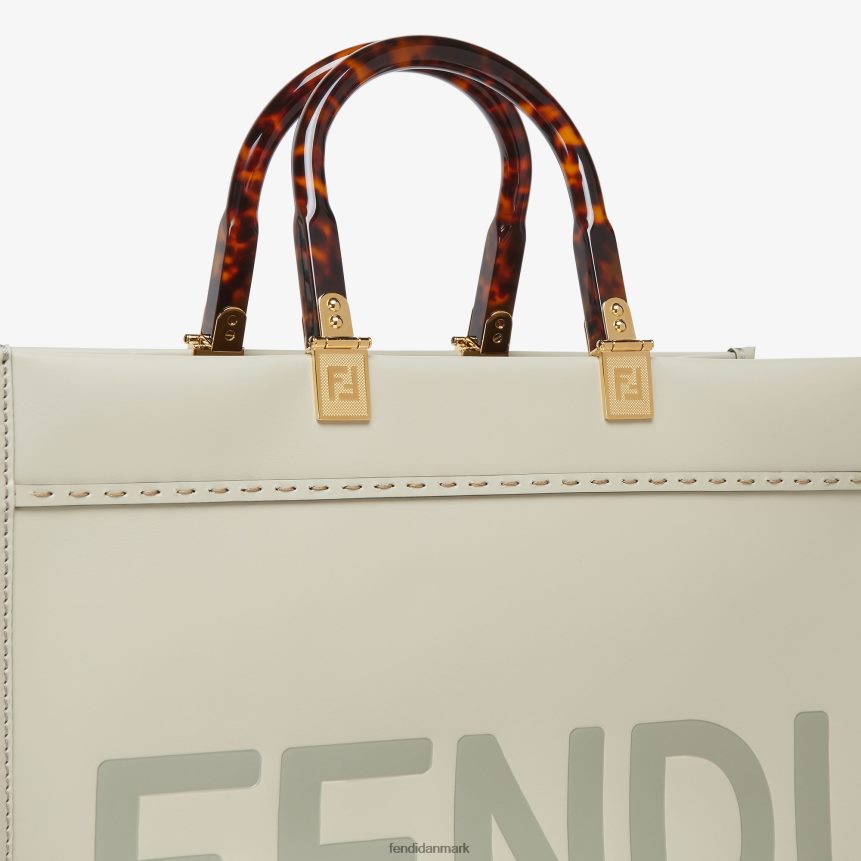 sunshine medium læder shopper Kvinder Fendi tilbehør grøn A44V2D724