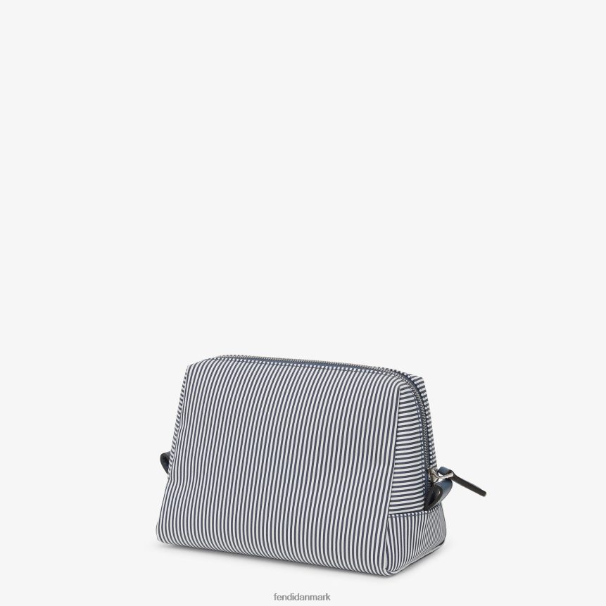 toilettaske i stribet stof Kvinder Fendi tilbehør blå A44V2D1455