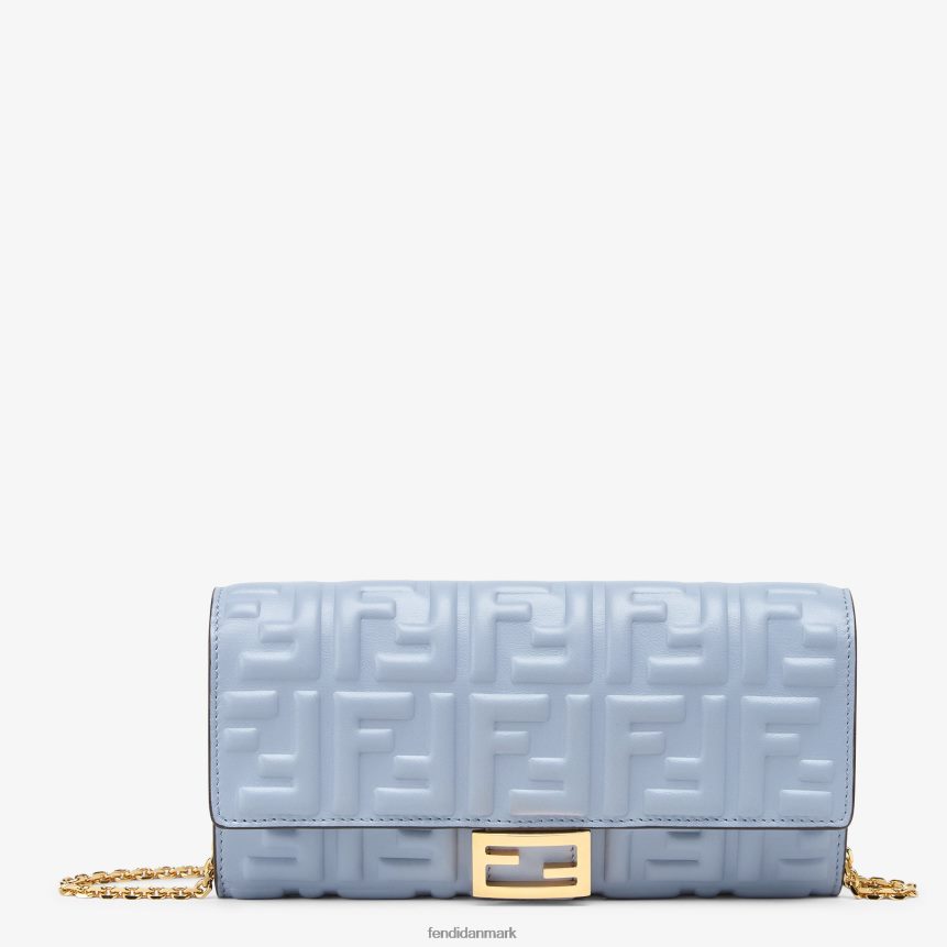 baguette continental med kæde pung i nappalæder Kvinder Fendi tilbehør lyseblå A44V2D1422