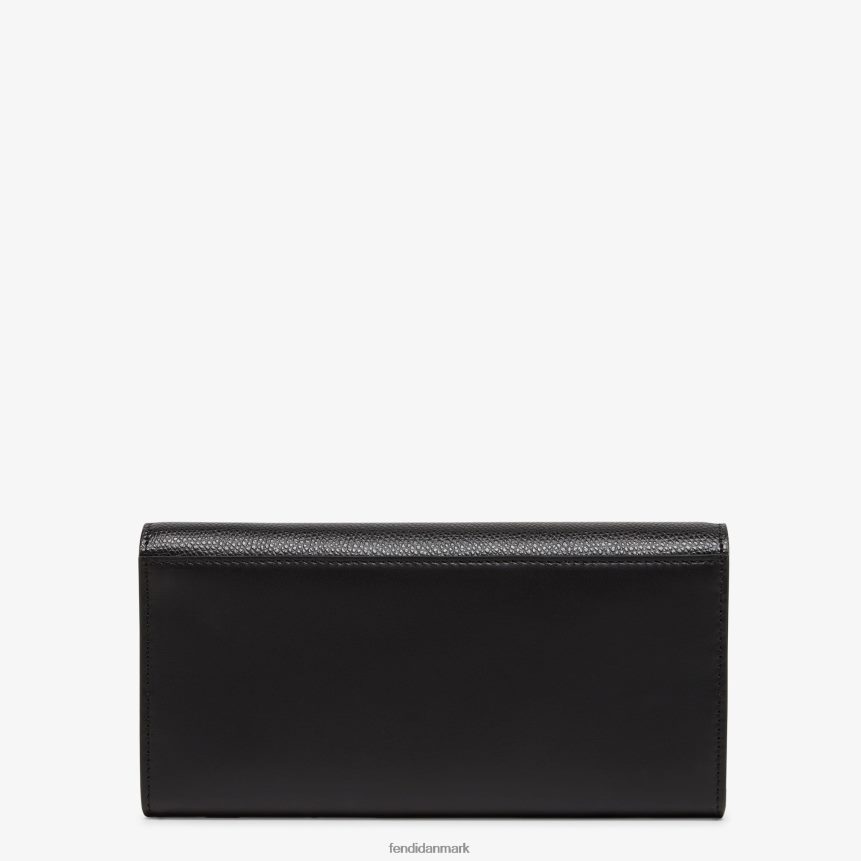 ff diamanter kontinental med kæde læder pung Kvinder Fendi tilbehør sort A44V2D1464