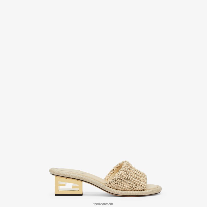 blege raffia rutsjebaner Kvinder Fendi fodtøj beige A44V2D1307