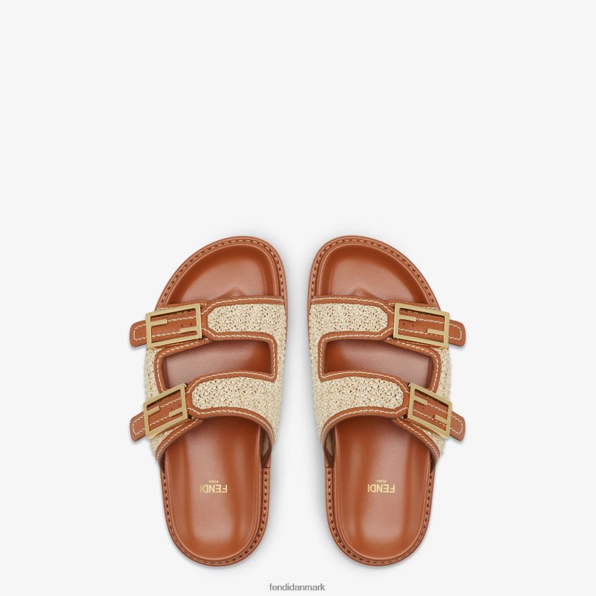 føle læder glider Kvinder Fendi fodtøj Brun A44V2D1273