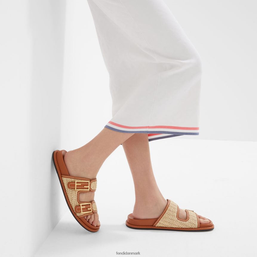 føle læder glider Kvinder Fendi fodtøj Brun A44V2D1273