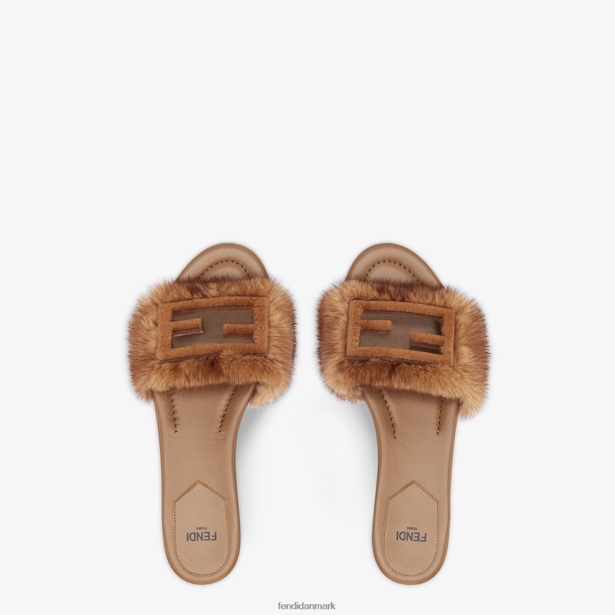 mink rutsjebaner Kvinder Fendi fodtøj Brun A44V2D1333