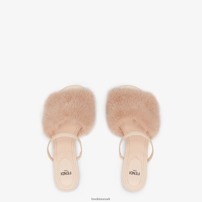 blege mink sandaler med mellemhæl Kvinder Fendi fodtøj lyserød A44V2D1391