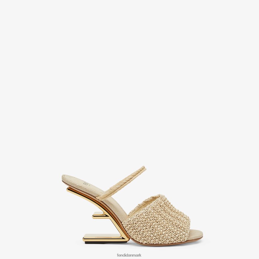 blege raffia højhælede sandaler Kvinder Fendi fodtøj beige A44V2D1308