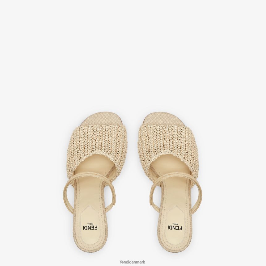 blege raffia højhælede sandaler Kvinder Fendi fodtøj beige A44V2D1308