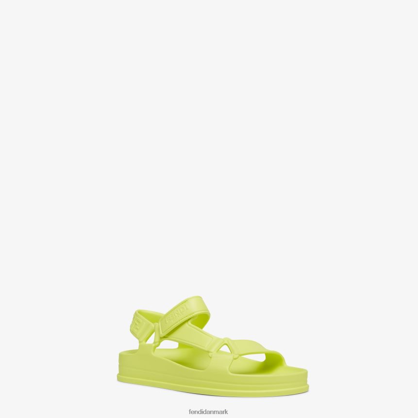 neon gummi sandaler Kvinder Fendi fodtøj gul A44V2D1397